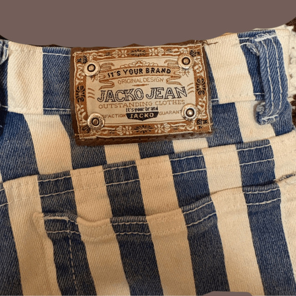 Jacko Jean Striped Jeans | Blue & White | Size 27 | Vintage - Picture 3 of 5